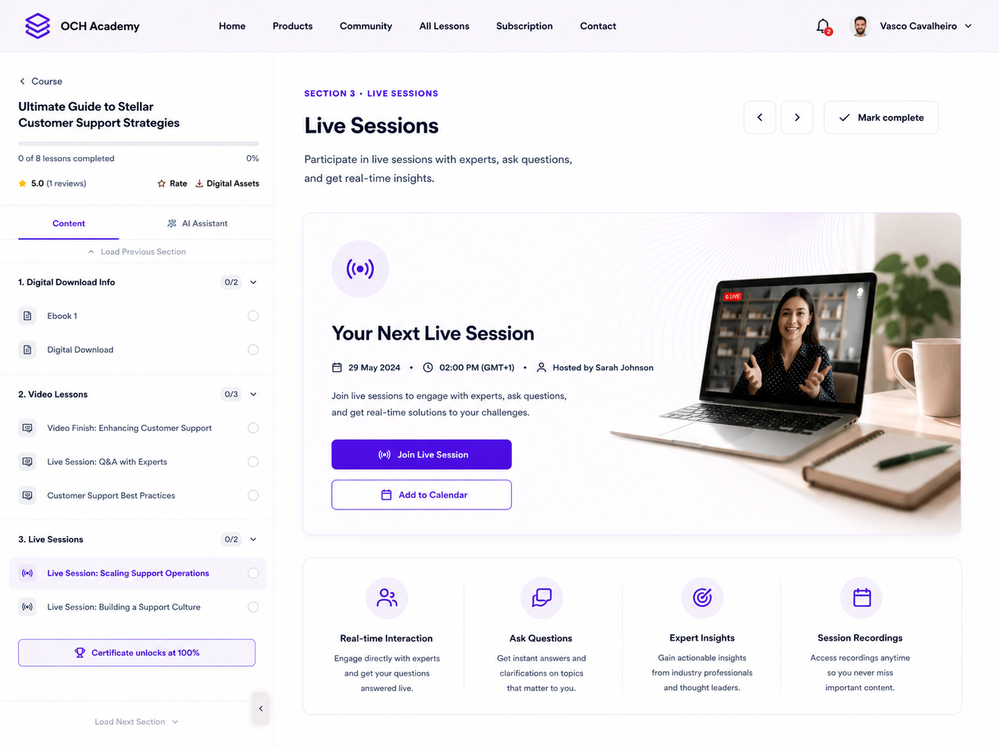 Live Sessions screenshot